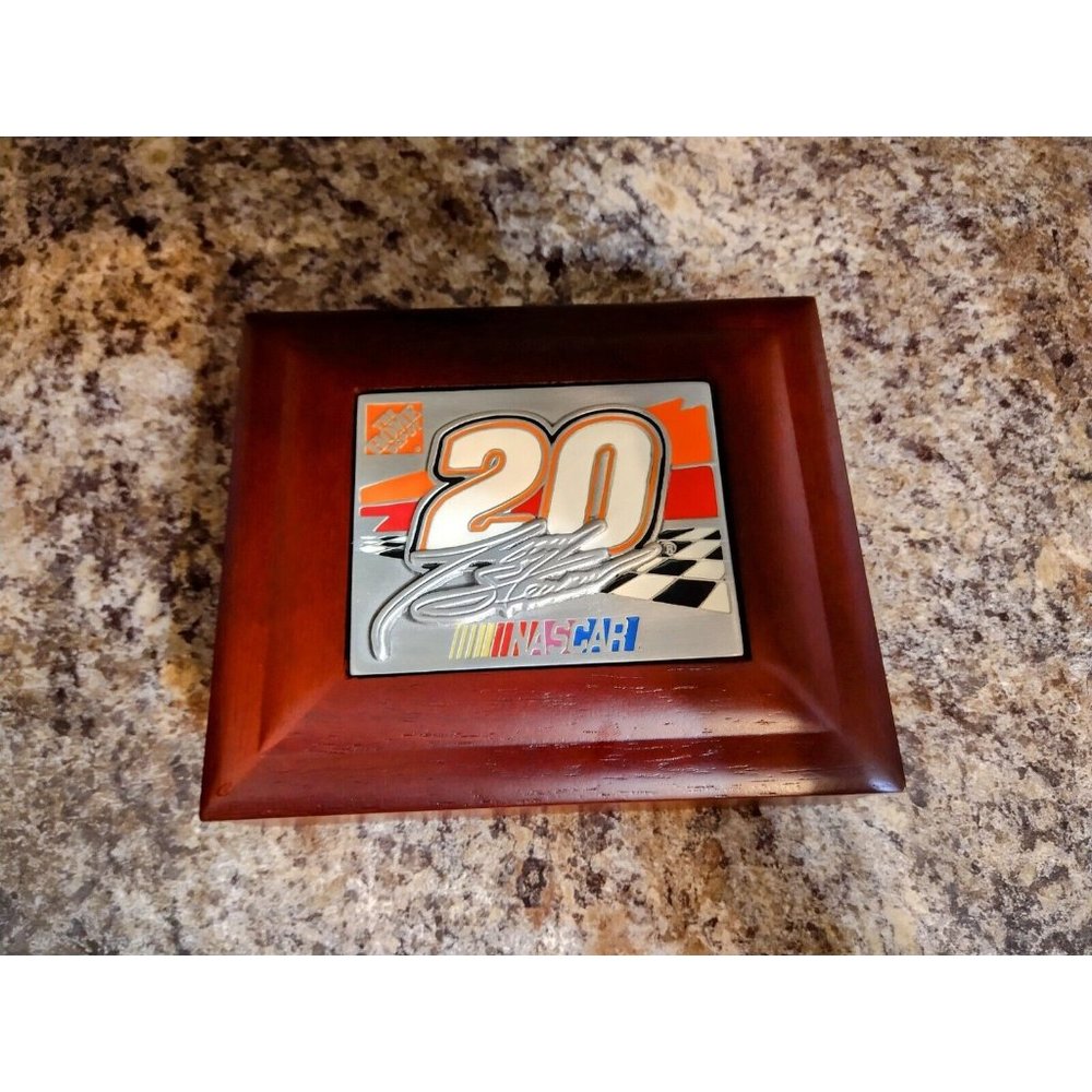 Tony Stewart Home Depot #20 Wooden Trinket Collector's Box New